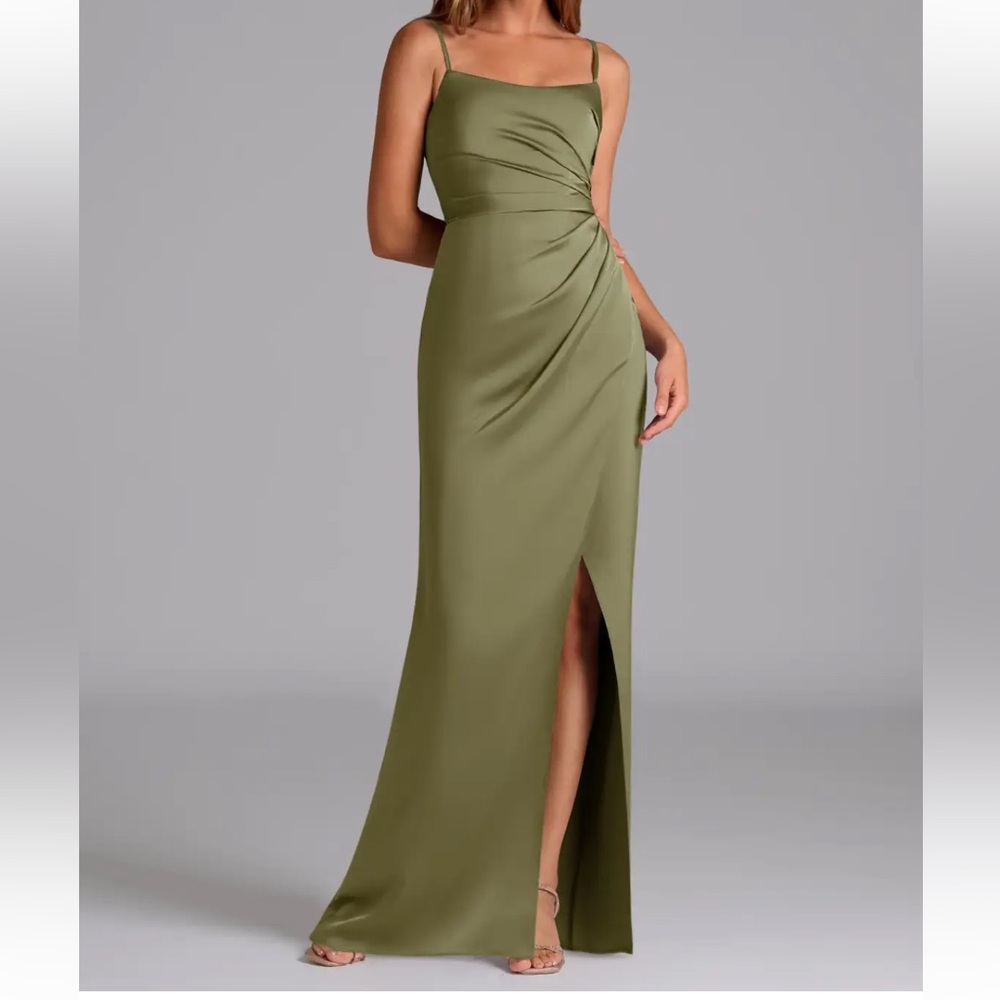 Azazie Calandra Pistachio Gown